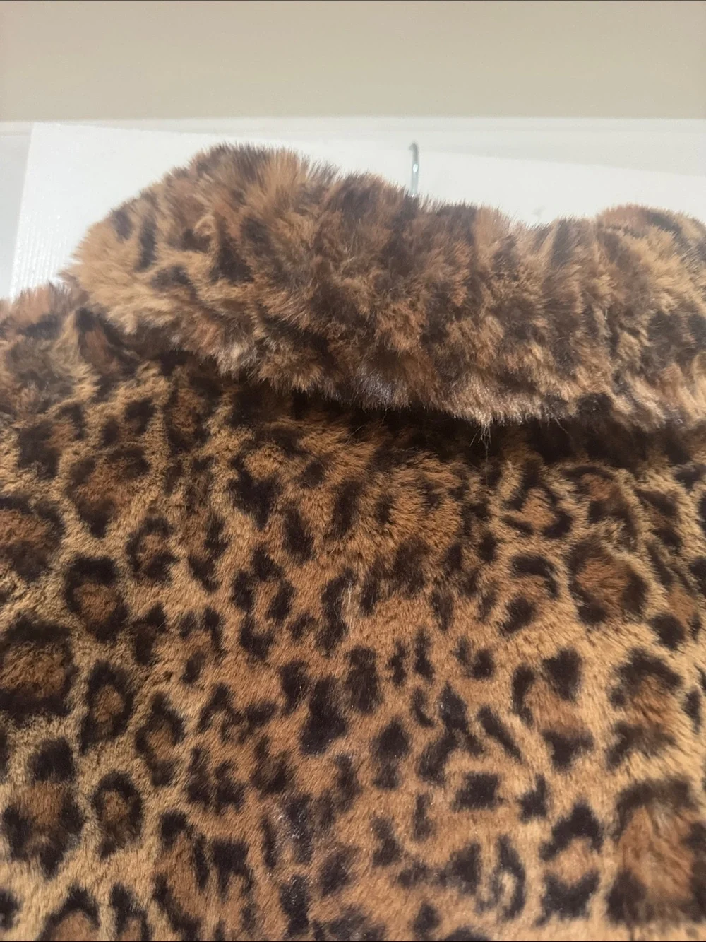 Mauve/Anthropologie/Faux Fur Brown/Black/Leopard Print/Gold Button Down Jacket!